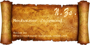 Neuhauser Zsigmond névjegykártya